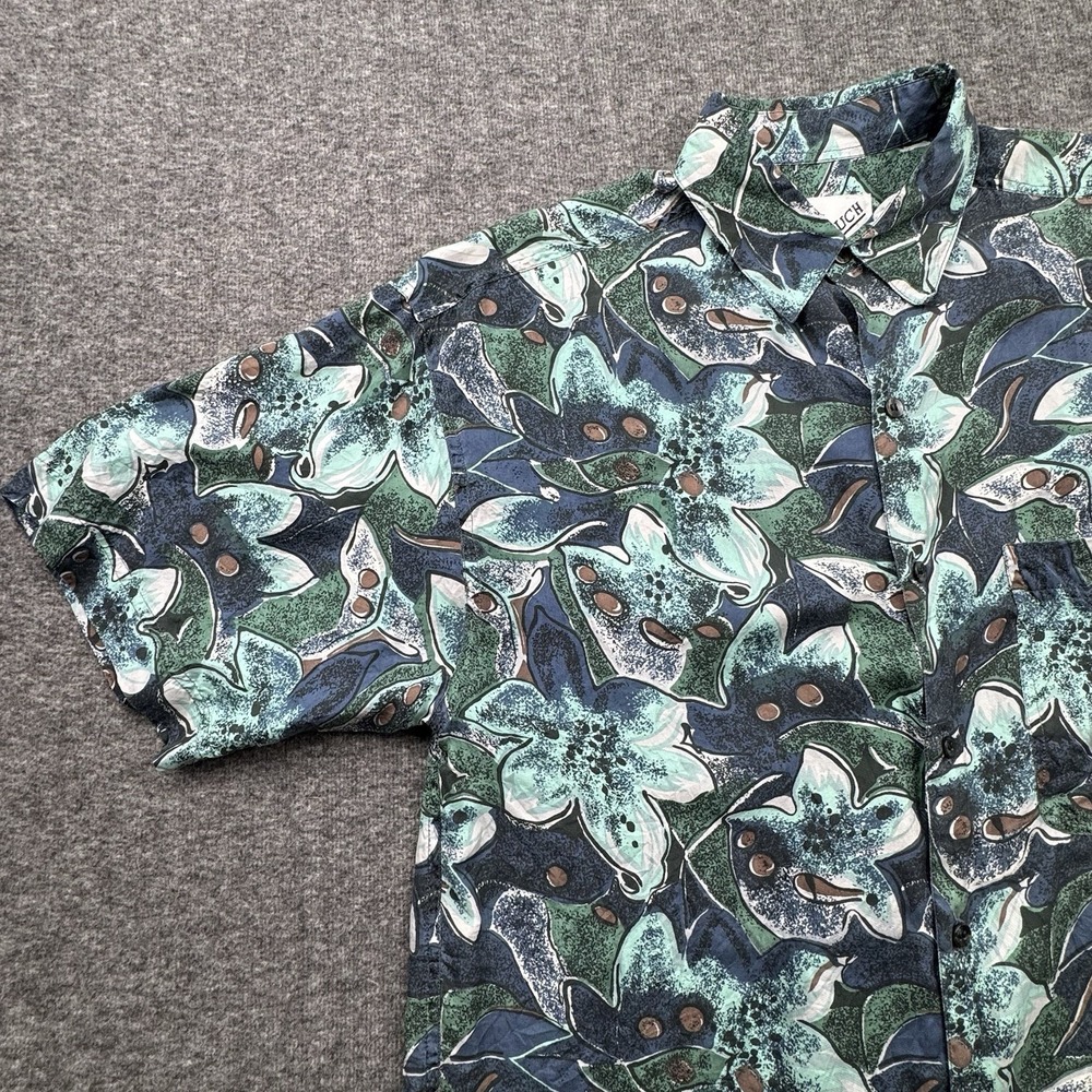 Goouch Shirt‎ Mens S Relaxed Fit Multicolor Floral 100% Silk Lightweight Vtg